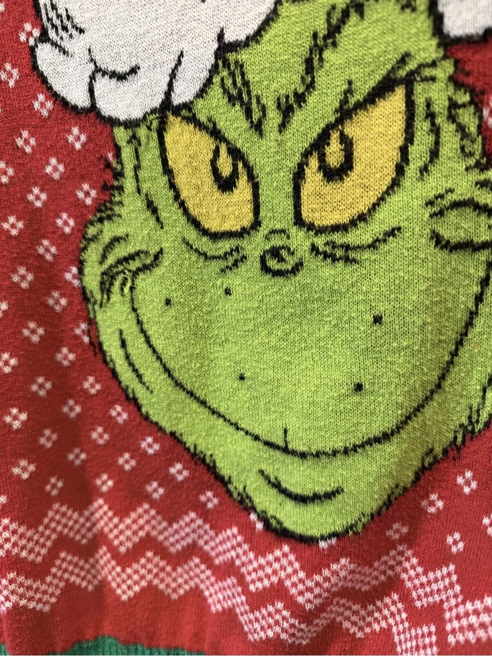 The Grinch Kids Grinch green & Red Holiday Sweater Top size small